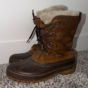 Sorel Rough Rider Suede Snow Boots Waterproof Mens Size 8